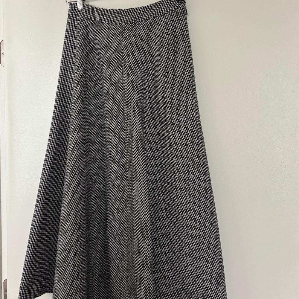 Plaid maxi skirt black and cream